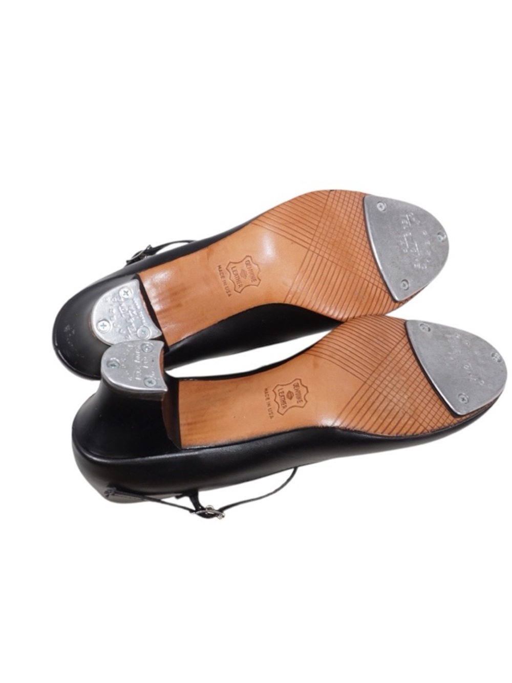 Capezio Black Leather Tele Tone Tap Mary Jane Tap Shoes - Size 8 - Picture 14 of 14